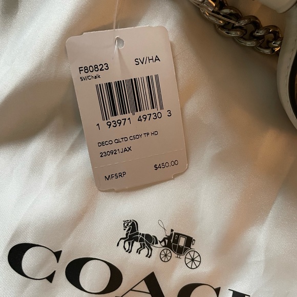 Coach cassidy top handle crossbody or shoulder bag with art deco quilting. - Picture 5 of 5